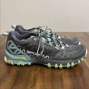 La Sportiva Bushido ii Goretex Gray Blue Mountain Running Shoes Womens Size 8